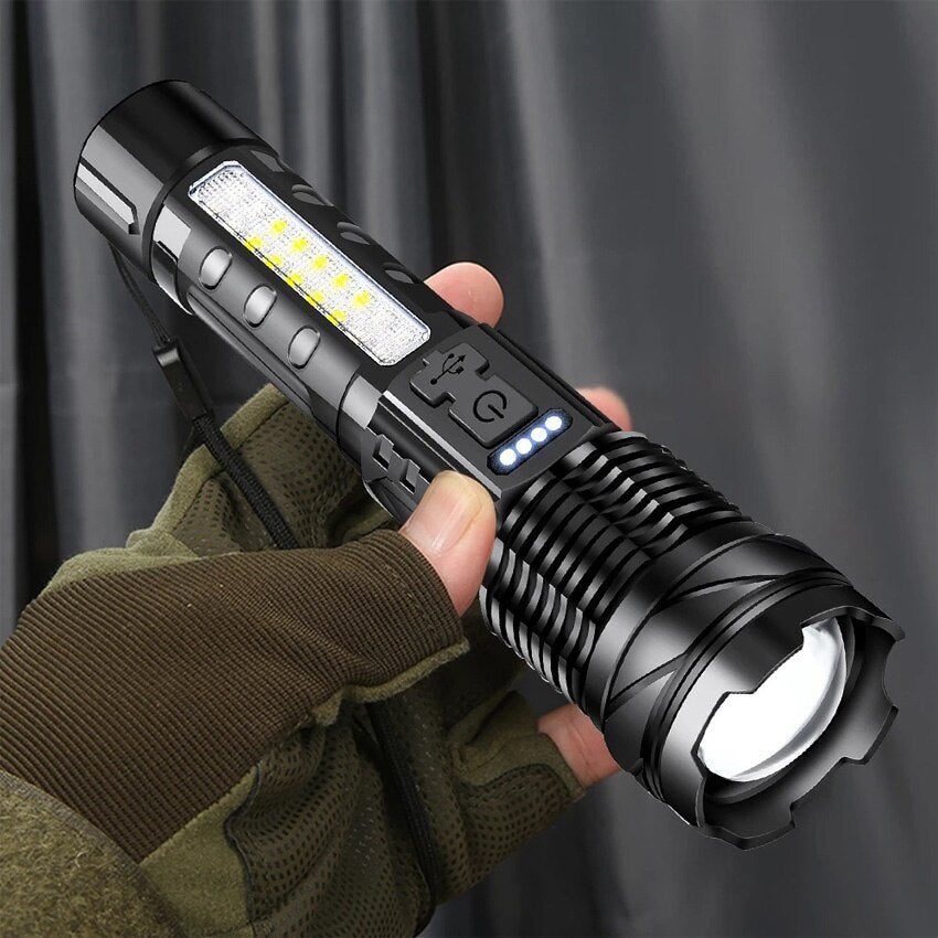Lanterna calatorii, PVC, Incarcare USB, KH-W519, 800 lumeni, Argintiu